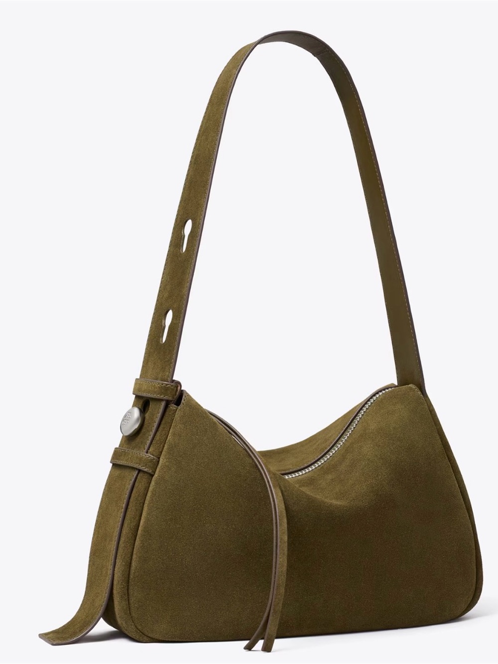 Tory Burch Romy Suede Shoulder Bag in Leccio